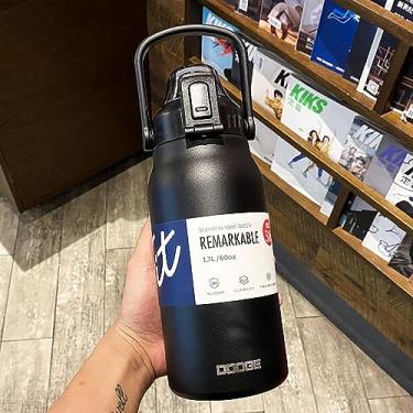 Imagem de Brastoy Garrafa Térmica de 316 Aço Inoxidável 1700ML Isolada a Vácuo Grande Capacidade Com Canudo (1700ML Preto)