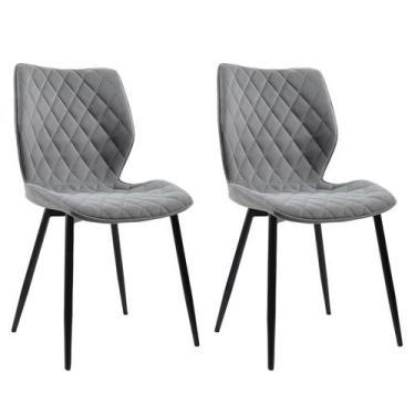 Imagem de Conjunto com 2 Cadeiras Palmer Cinza - Mobly