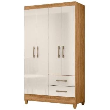 Imagem de Guarda Roupa Solteiro Chile 4p 103 Cm Freijo Off White Moval