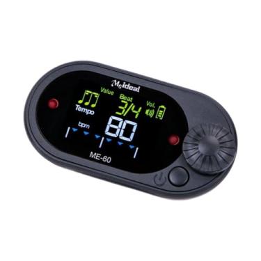 Imagem de menolana Afinador de Metrônomo Digital Metrônomo Eletrônico Afinador Cromático Multifuncional Gerador de Tons Contagem Vocal para Violino Bateria Baixo, Preto