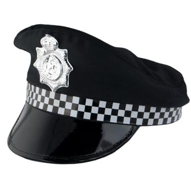 Imagem de Fantasia Acessório Quepe Chapéu Policial Preto Festas