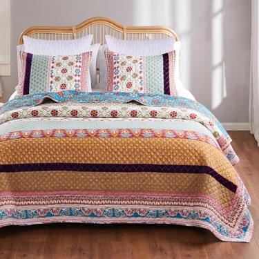 Imagem de Conjunto de cama acolchoado Greenland Home Thalia com fronhas europeias, 5 peças, casal/Queen, tango