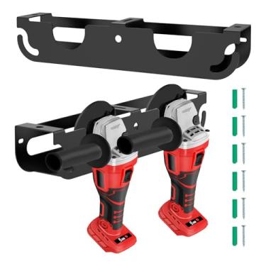 Imagem de CQDAXUMY 2 peças de suporte de rebarbadora de parede, suporte de armazenamento de ferramentas de esmerilhadeira angular, suporte organizador de furadeira, suporte de parede de garagem para chave de
