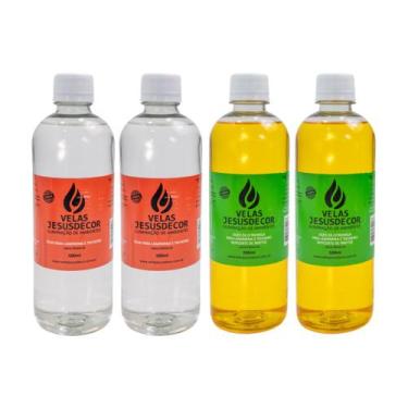 Imagem de Fluídos Citronela & Normal Vela Lamparina 4x 500ml Alto Rendimento 120