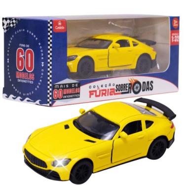 Imagem de Carrinho Miniatura Amarelo Pull Back 1:32 C/ Som e Luz - Castela - CAS