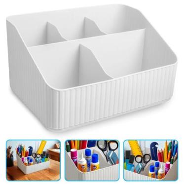 Imagem de Organizador Mesa Maquiagem Multiuso Com 5 Divisórias Porta Lápis Escri