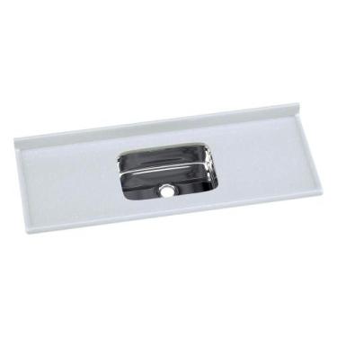 Imagem de Pia de Cozinha Mármore Sintético 140x55cm com Cuba Aço Inox Multimóvei