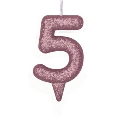 Imagem de Vela De Aniversário Número Magic Glitter Rose Gold - PartiuFesta