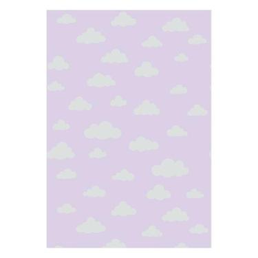 Imagem de Papel de Parede Decorativo Infantil Nuvens Lavanda - 3M de Altura x 0,
