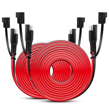 Imagem de Nilight 2 peças Cabo de extensão SAE para SAE 16AWG 2 pinos chicote de fios com conector de desconexão rápida 12V-24V DC com tampa contra poeira