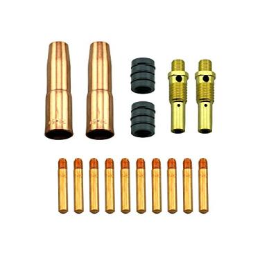 Imagem de WeldingCity Kit de acessórios para pistola de soldagem MIG (0,30 polegadas) ponta de contato - bocal de gás-difusor de gás adaptador de bocal para Lincoln Magnum 200/250 e Tweco #2 180-250 Amp