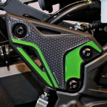 Imagem de Resin Bike Adesivos 3D de motocicleta compatíveis com Kawasaki Z900 - Z900 SE 2025. Almofada de calcanhar de proteção de bicicleta contra batidas e arranhões. Par de adesivos de resina 3D Gadget Moto