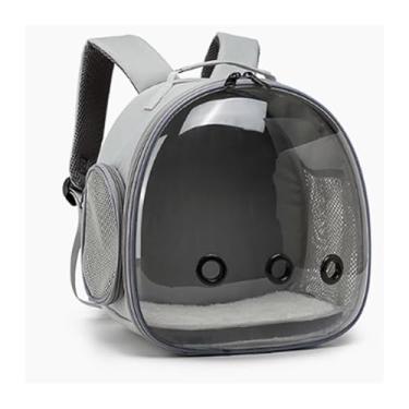 Imagem de Gaiola de pássaro, papagaio, passeio, ombro duplo, bolsa respirável para pássaros, mochila transparente, gaiola de viagem, ninho de pássaro (cinza)