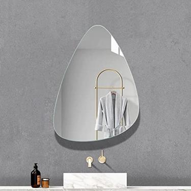 Imagem de LIFOND Espelho de casa de banho montado na parede espelho de vaidade irregular, espelho decoração com gotas de água, espelho de casa de banho sem moldura, espelho de maquilhagem para sala de estar