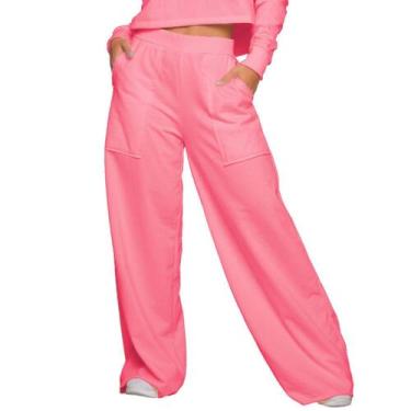 Imagem de Calça Pantalona Wide Leg Bella Fiore Cintura Alta Flare Moletinho Moda