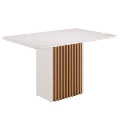 Imagem de Mesa para Sala de Jantar Piccola 80,5cm X 90 Vidro Cris Mel/Off White