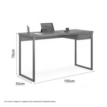 Imagem de Mesa Home Office Escrivaninha Shine 1,00 Montana com Gaveteiro - Mobil
