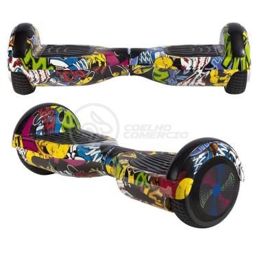 Imagem de Hoverboard Infantil Skate Elétrico Arte Urbana Led Grafite