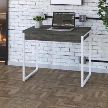 Imagem de Mesa Office 90x60x75cm C/02 Gavetas Kuadra Carvalho Dark -