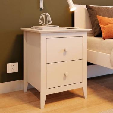 Imagem de Mesa de Cabeceira 2 Gavetas em Madeira Maciça Nest - Artemobili