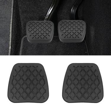 Imagem de QKYS 2 peças, capa de pedal de embreagem, capa de borracha antiderrapante para pedais de carro, capas de pedal de ruptura, substituição de pedal de freio preto 46545-SA5-000 46545SA5000 compatível com