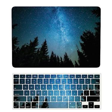 Imagem de Capa para laptop compatível com o novo MacBook Air de 13,6 polegadas M2 Chip modelo A2681 com tela de retina líquida e Touch ID lançado em 2022, capa rígida protetora e capa de teclado, noite