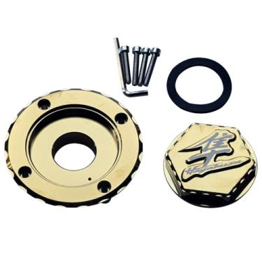 Imagem de Tampa do tanque de combustível a gás cromado dourado compatível com Suzuki Hayabusa GSXR1300 1999-2007