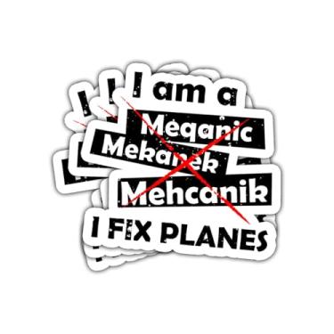 Imagem de Adesivo de vinil engraçado com citação de aviões I Am a Mechanic I Fix Planes para engenheiros, pilotos, técnicos, estudantes, caixa de ferramentas, capacete, laptop, janela de carro, caderno, garrafa