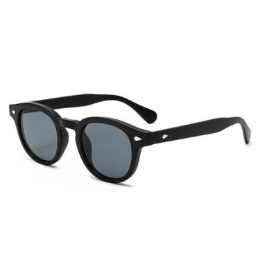 Imagem de Óculos de Sol Redondos Femininos UV400 Vermelho Verde Masculino Punk Rebites Gradientes para Esportes ao Ar Livre, Corrida e Ciclismo, Preto Fosco Cinza