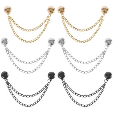 Imagem de 6 peças de clipes magnéticos para roupas, alfinetes de roupas com corrente, clipes magnéticos multifuncionais, metal, ímã forte, broche sem alfinete, acessórios para cachecóis, tecido, calças hijab,