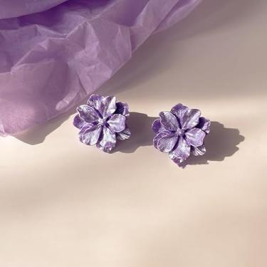 Imagem de 1 par de brincos elegantes de flor de gardênia para mulheres, joias finas, decoração de namoro para formatura