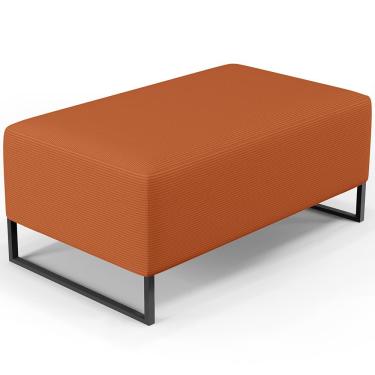 Imagem de Puff Decorativo Para Sala de Estar Cléo W01 Base de Ferro 90cm Tecido Terracota - Lyam Decor