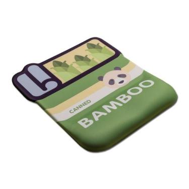 Imagem de Mouse pad com design de panda de bambu enlatado com suporte de pulso -