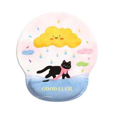 Imagem de Mouse pad de suporte de pulso Good Luck Black Cat Design - yiweisai