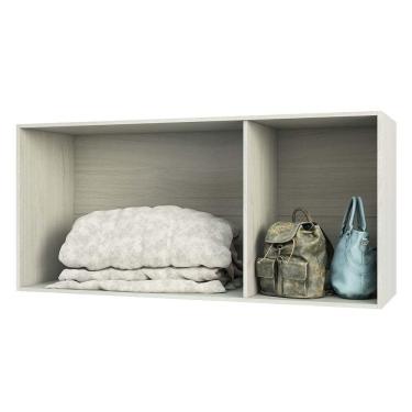 Imagem de Guarda Roupa Sapateira Modulado 50cm 1 Porta Alpes Luciane Móveis Branco Pf Com Avelã Pf