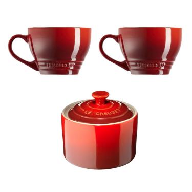Imagem de KIT LE CREUSET AÇUCAREIRO E 2 CANECAS BISTRÔ 400 ML