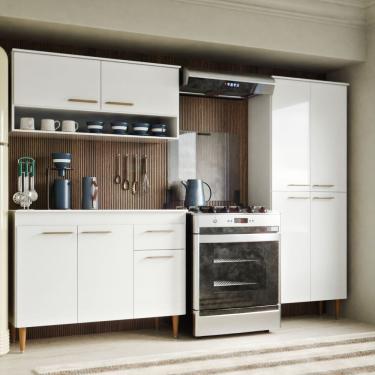 Imagem de Armário De Cozinha Antonella Com 9 Portas E 1 Gaveta Paneleiro Branco - Maxi Do Brasil