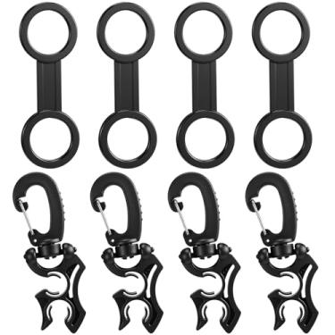 Imagem de Weewooday 8 peças de clipe de mangueira duplo para snorkel de mergulho com fivela de gancho de pressão acessórios de alça de silicone para máscara de snorkel retentor universal acessório de plástico