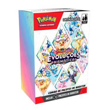 Imagem de Combo de Booster Pokémon Escarlate e Violeta Evoluções Prismáticas EV 8.5 108 Cartas 35595 10046 - Copag