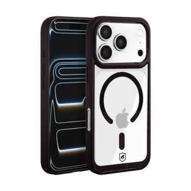 Imagem de Gshield Capa Case Wave Anti-impacto com Cordão de Pulso Incluso, Lateral Antiderrapante, Compatível com Magsafe (Transparente com borda preta, iPhone 17 Pro)