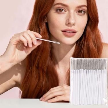 Imagem de Mini bastão de rímel descartável, 50 peças, micro pincel de cílios, aplicadores de pincel de maquiagem para sobrancelhas