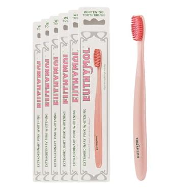 Imagem de Euthymol Escova de dentes branqueadora (rosa, 6 unidades) - Cerdas macias de dupla tensão. Remoção avançada de placa, redução de manchas.