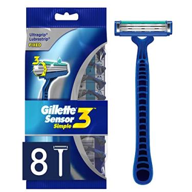 Imagem de Gillette Sensor3 Simple Lâminas de barbear descartáveis masculinas, 8 unidades