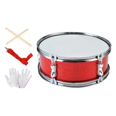 Imagem de Generic Caixa de Bateria de 11 Polegadas com Luvas, Instrumento de Percussão Leve E Portátil com Alça Ajustável E Baquetas para Meninos E Meninas, Vermelho