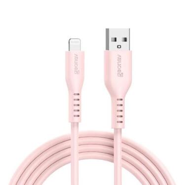Imagem de Cabo usb-a para lightning mfi em silicone 1,5m rosa geonav