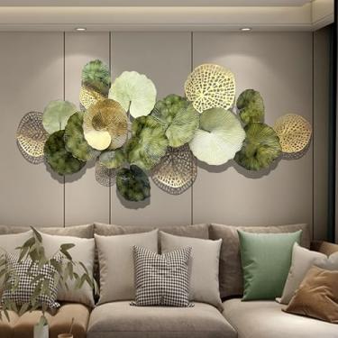 Imagem de WALL Arte de parede de metal abstrata moderna grande e moderna, decoração de parede de círculos geométricos pretos e dourados, decoração de casa contemporânea, arte de parede de 59 × 61 cm para sala