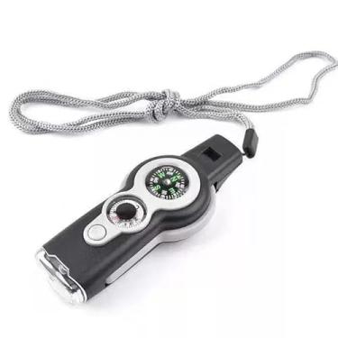 Imagem de Bussola, Multi Function 7 In 1 Chaveiro, de Bússola Lupa de Camping Ferramentas, para Caminhadas Ao Ar Livre, 4,5x10,8x2,5cm