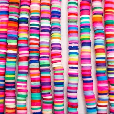 Imagem de Miçanga Passante Fio Disco Fimo Colorido Escuro 6mm 300pçs 14g - Macal