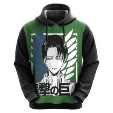 Imagem de Blusa De Moletom Attack on Titan Levi Ackerman Anime-Unissex