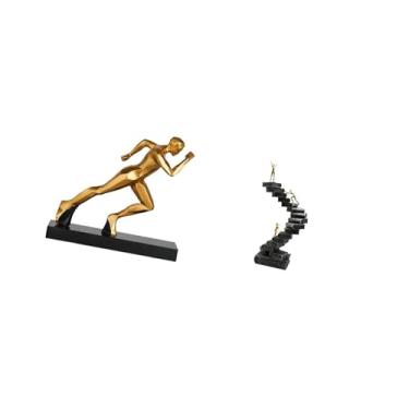 Imagem de Fenteer Estatueta Moderna de Corredor Pensador, Escultura de Arte Abstrata em Resina, Artesanato para Decoração de de Entrada, Mesa, Estante, Objetos Dec